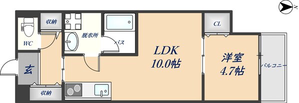 河内花園駅 徒歩4分 1階の物件間取画像